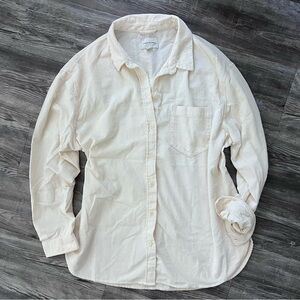 Cream White American Eagle Button Up Shirt